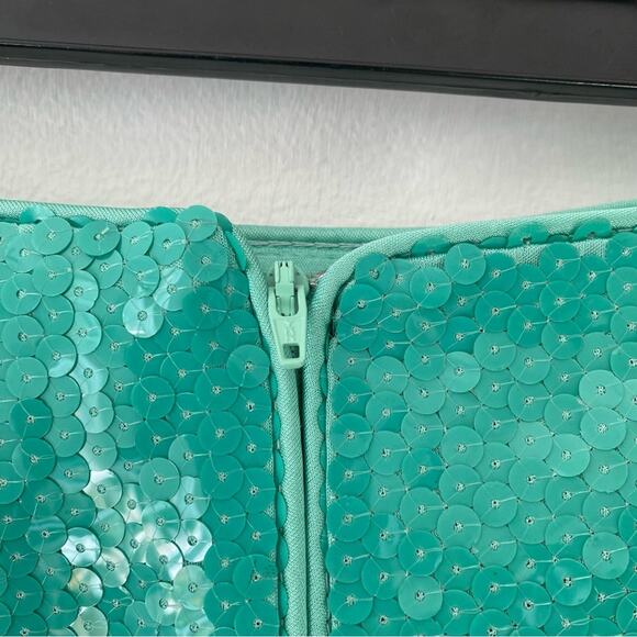 Vintage Chetta B Sherrie Bloom Peter Noviello Green Sequin two piece skirt set 6 - Picture 12 of 12